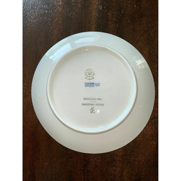 1977 Royal Copenhagen Immervad Bridge Collectors Plate Hunter & Dog Blue White - Picture 3 of 4